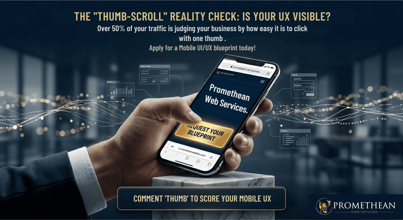 50%+ of your traffic is judging your business's professionalism by “thumb accessibility”.